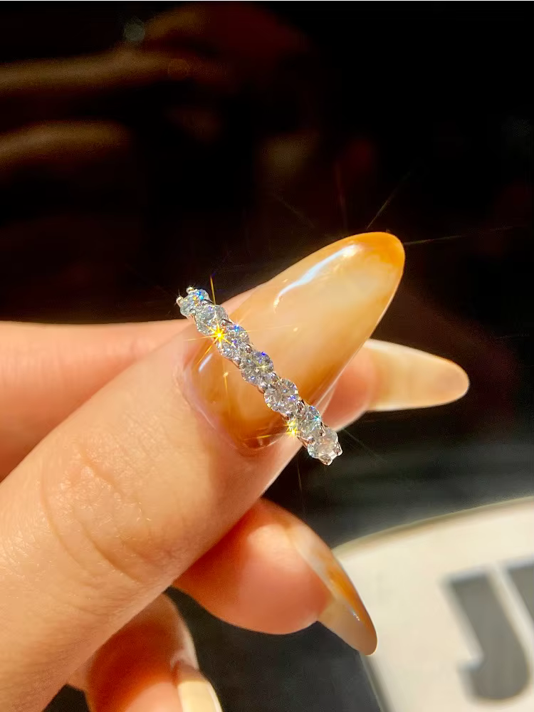 Bague en moissanite véritable Novary, argent sterling 925, alliance éternité en diamant, bagues de f