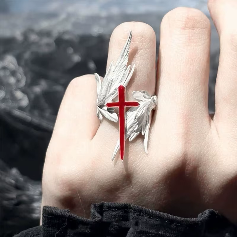 Accessoires de bijoux en alliage de cuivre pour hommes et femmes, bague ouverte unique sculptée en f