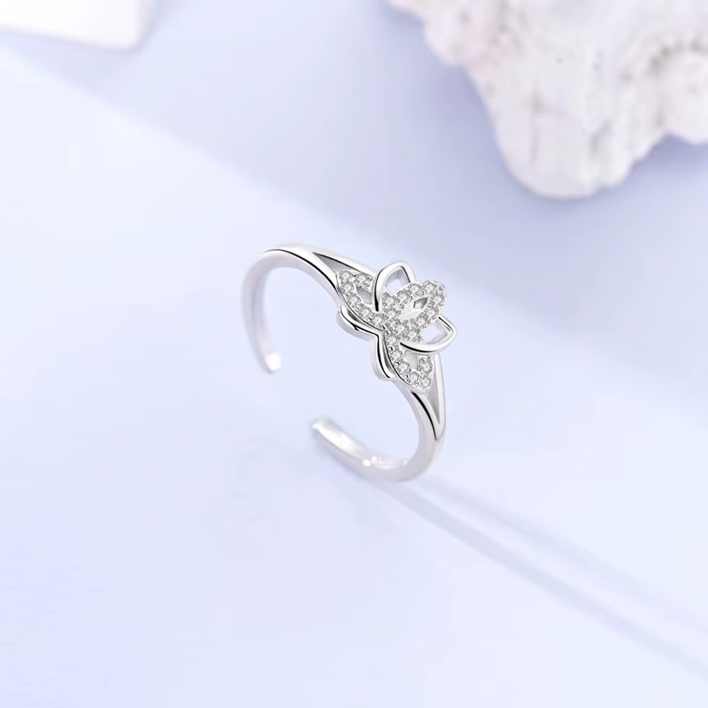 Bague en argent Sterling 925, motif vague scintillante, étoile et lune, bagues ouvertes pour femmes 