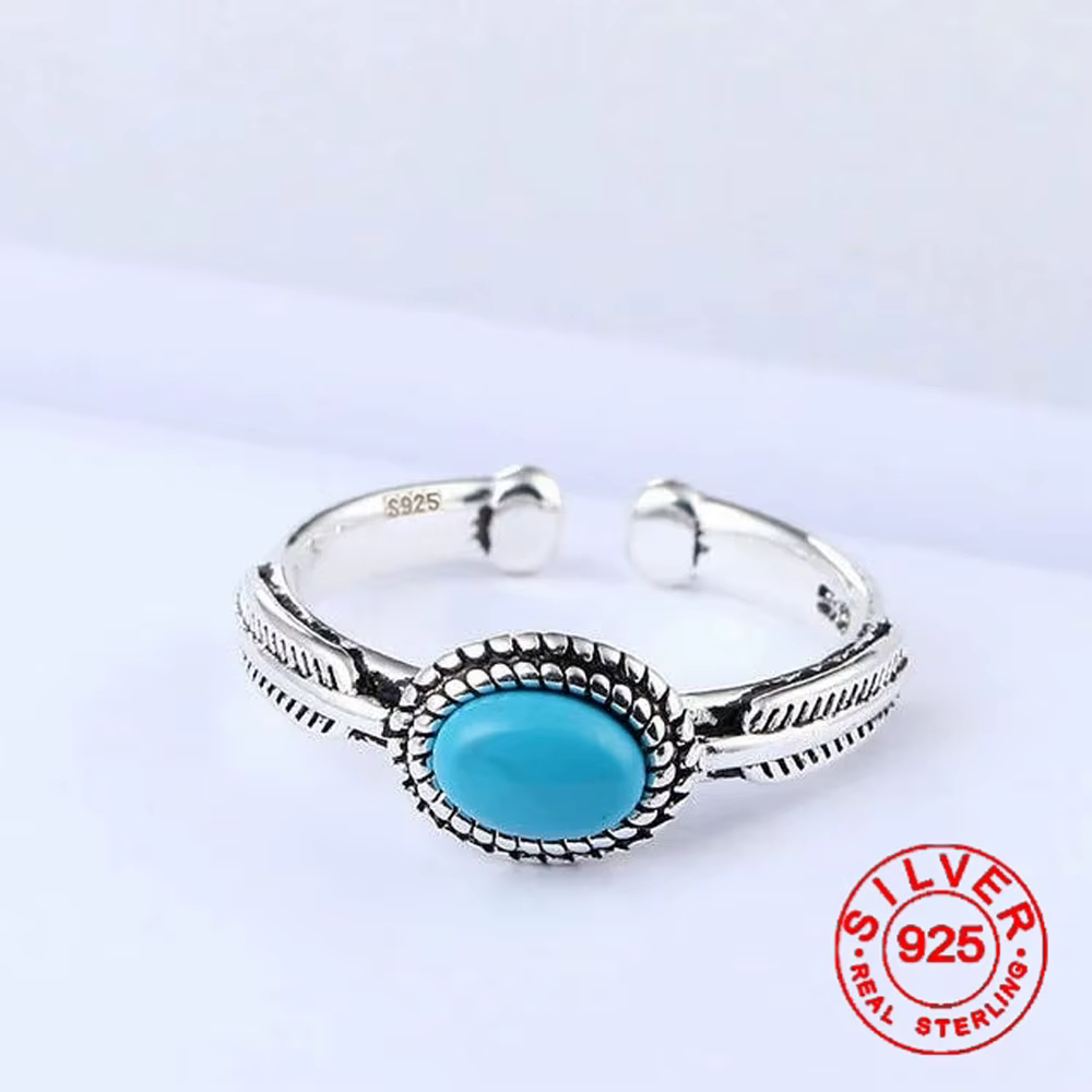 Véritables matiques bleues en argent pour femmes, beaux bijoux de mariage, taille ouverte, livraison