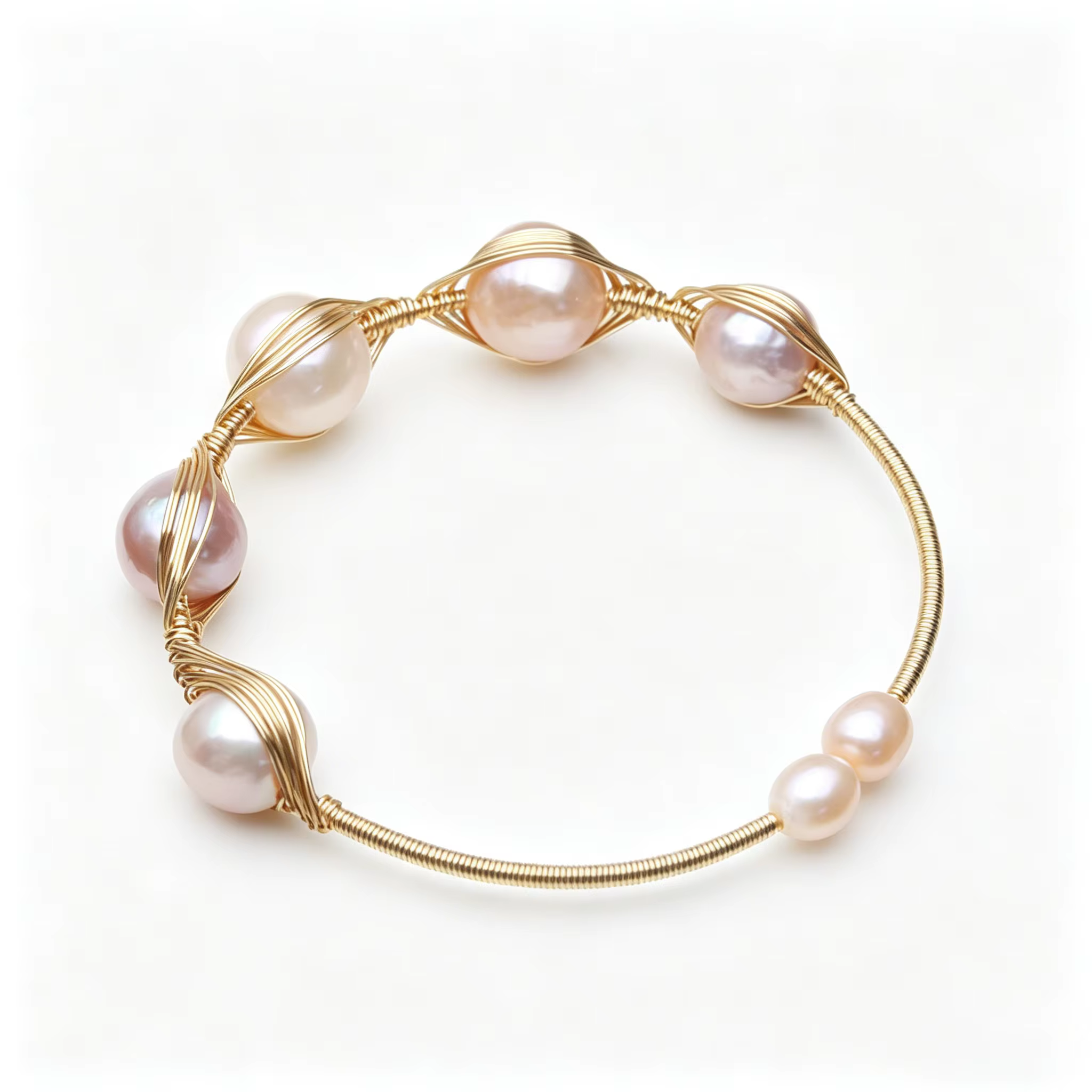 Bracelet de perles d'eau douce pour femmes, bracelet en perles naturelles plaqué or 14 carats, cadea