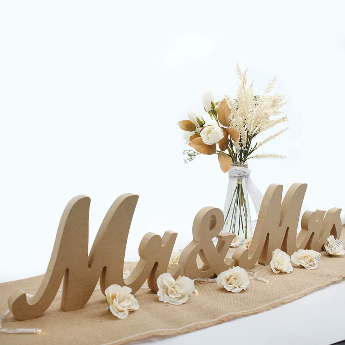 Ornements en bois Mr&Mrs, décoration de mariage - Décoration de table pour cérémonie de réception av