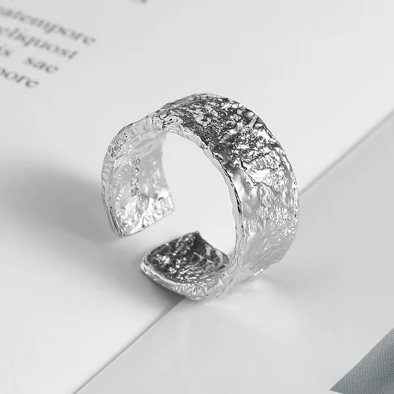 Bagues couleur argent pour femmes et Couples, mode créative irrégulière géométrique faite à la main,