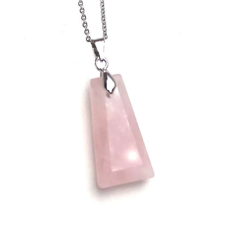 Collier pendentif en pierre précieuse naturelle Alanding Yst pour femme, quartz rose élégant, bijoux