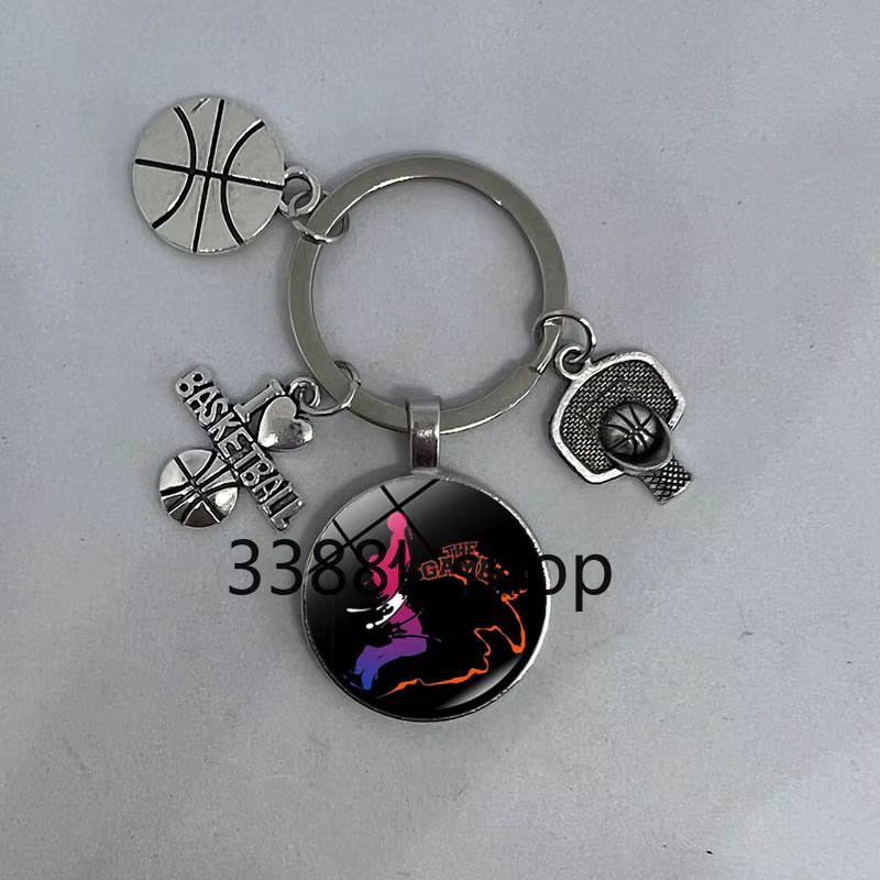 Porte-clés en alliage de verre avec pendentif 152, j'aime le basket-ball, bijoux populaires, cadeaux