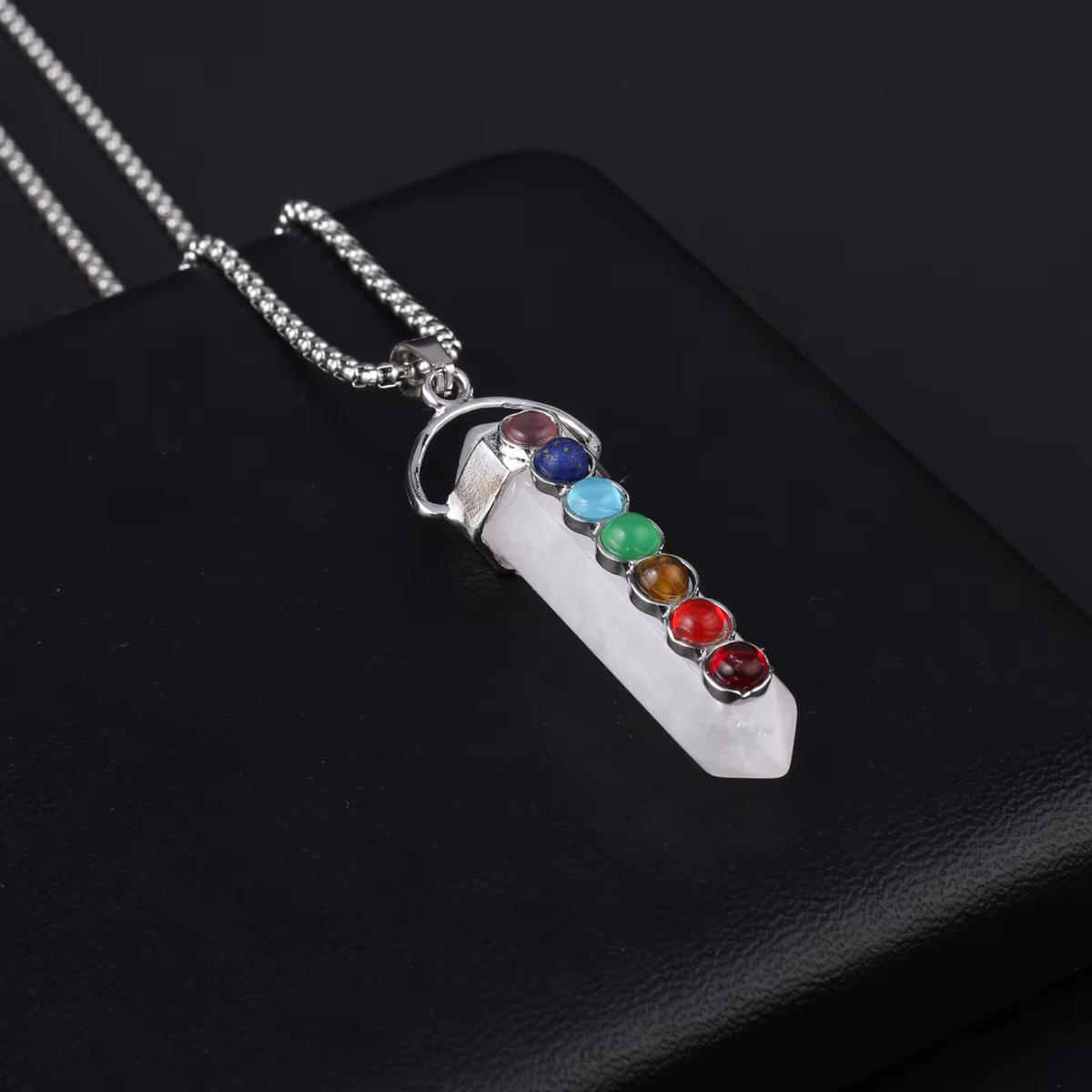 Collier en pierre naturelle incrustée de pierre semi-précieuse pour femmes, pendentif pour la fabric