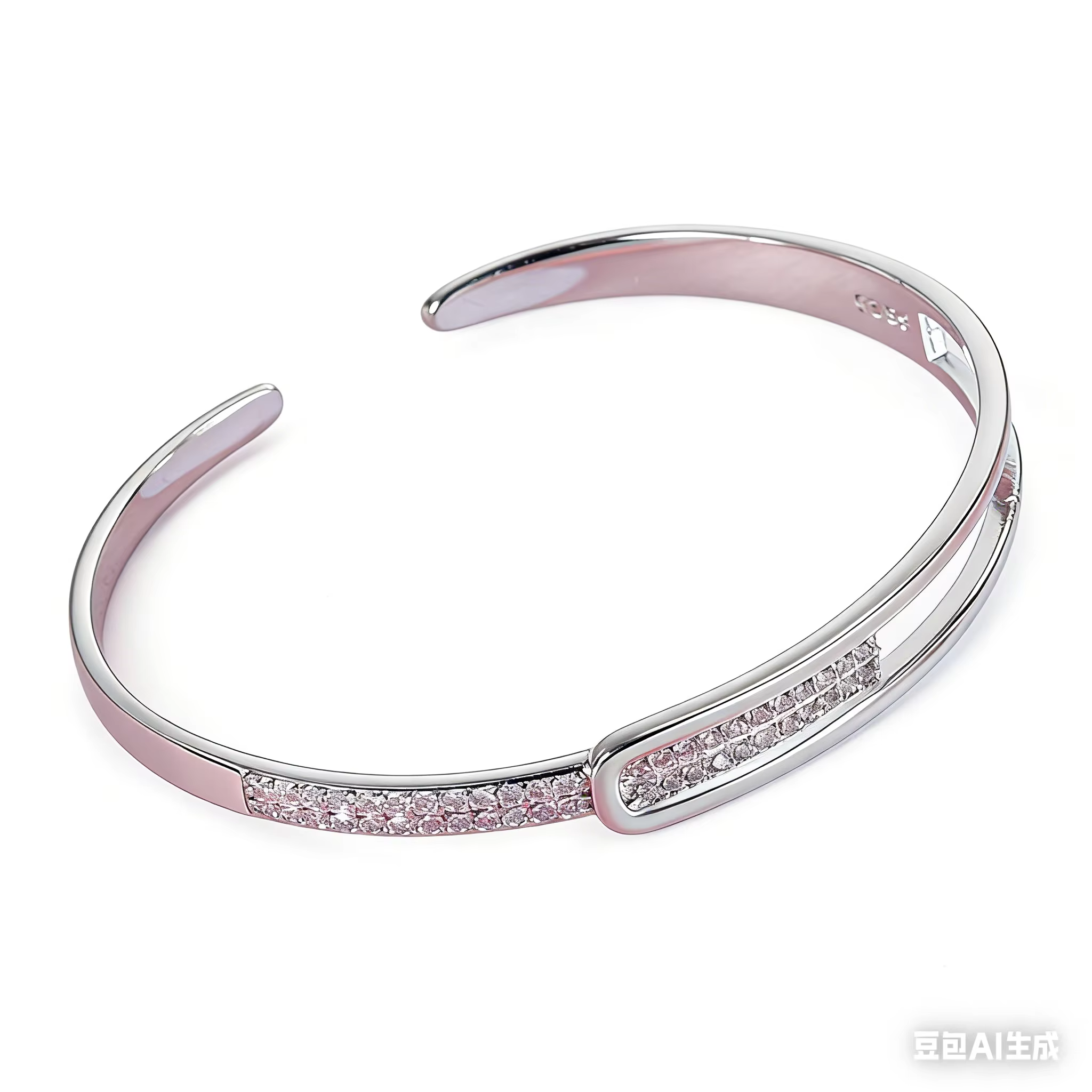 Bracelets de mariage de luxe en argent sterling 925 Buyee, zircon blanc, bracelets ouverts pour femm