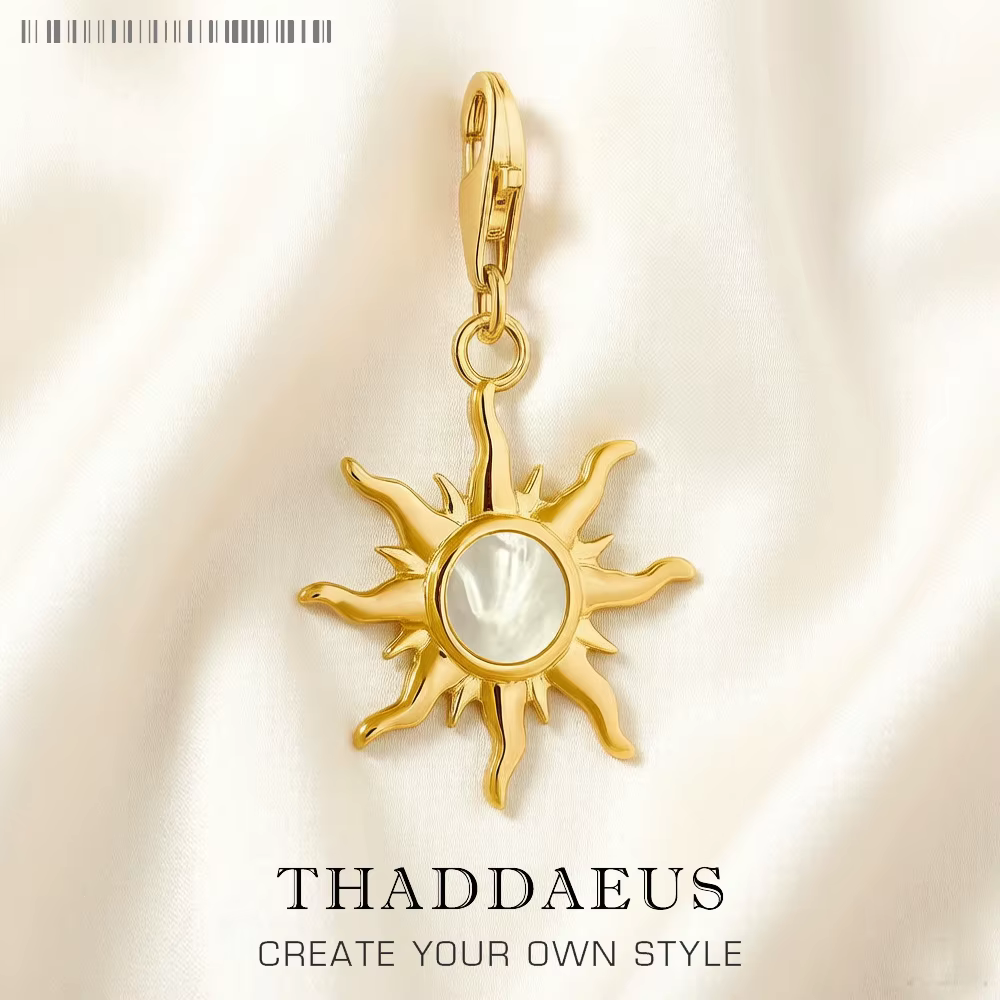 Breloques en pierre de soleil avec nacre, bijoux porte-bonheur faits à la main pour dames et hommes,