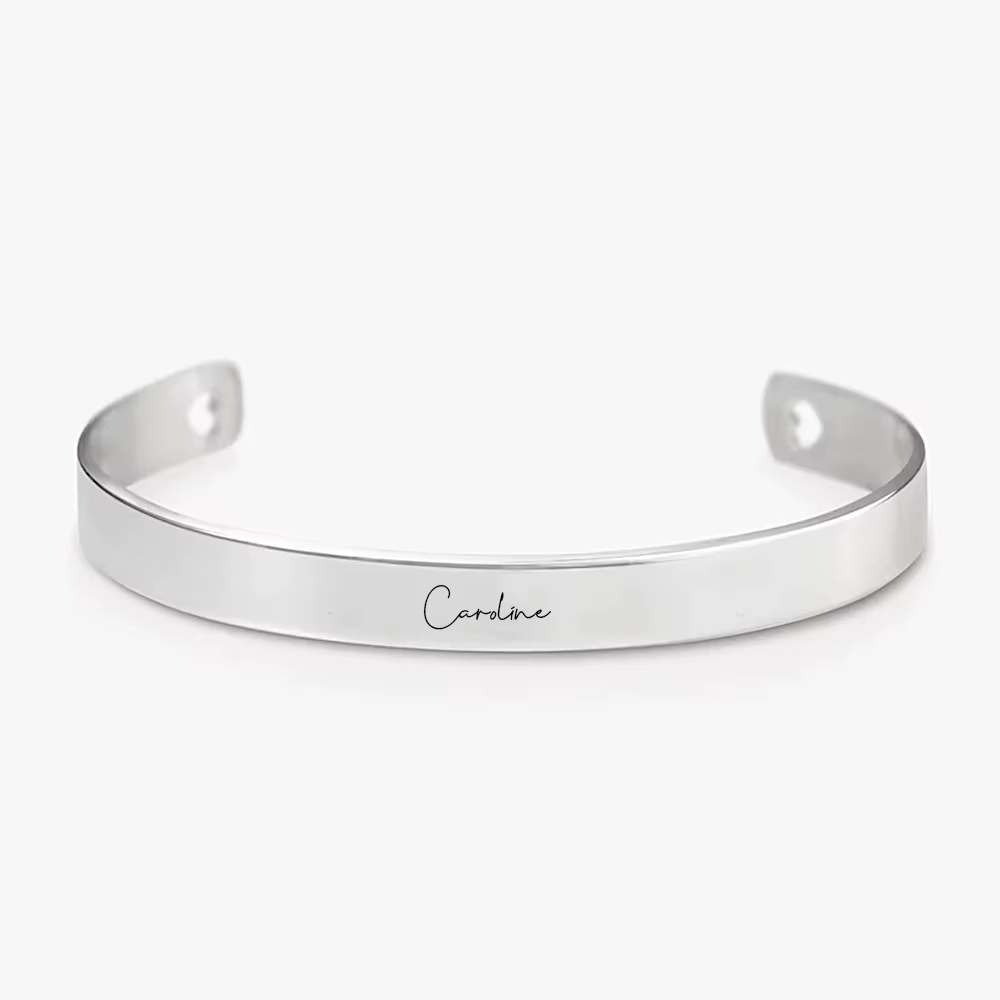Mode gravure nom Couple amour Bracelet personnalisé personnalisé en acier inoxydable Bracelet grand-
