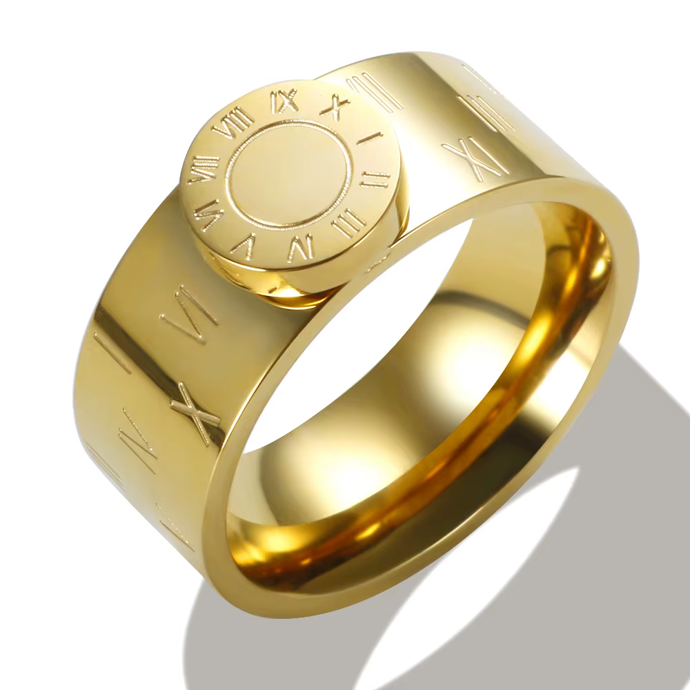 JINHUI acier inoxydable émail Bracelet bague ensemble pour femmes rond chiffres romains Bracelet cou
