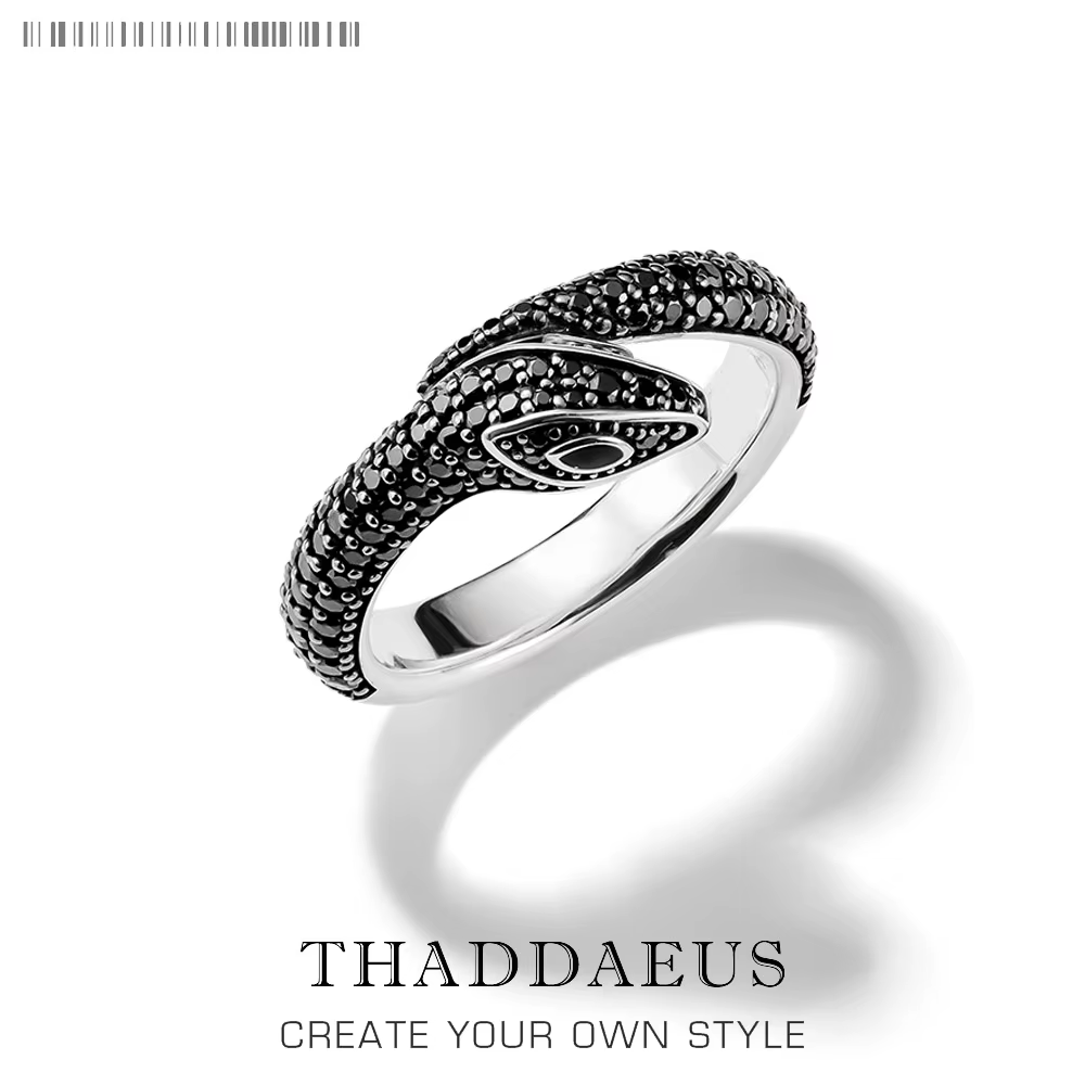 Bague serpent en pierre noire, style européen, bijoux pour filles et femmes, cadeau vintage flambant