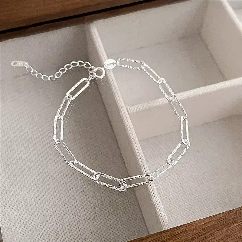 925 en argent Sterling en forme de coeur collier Bracelet ensemble pour les femmes Vintage coréen bl