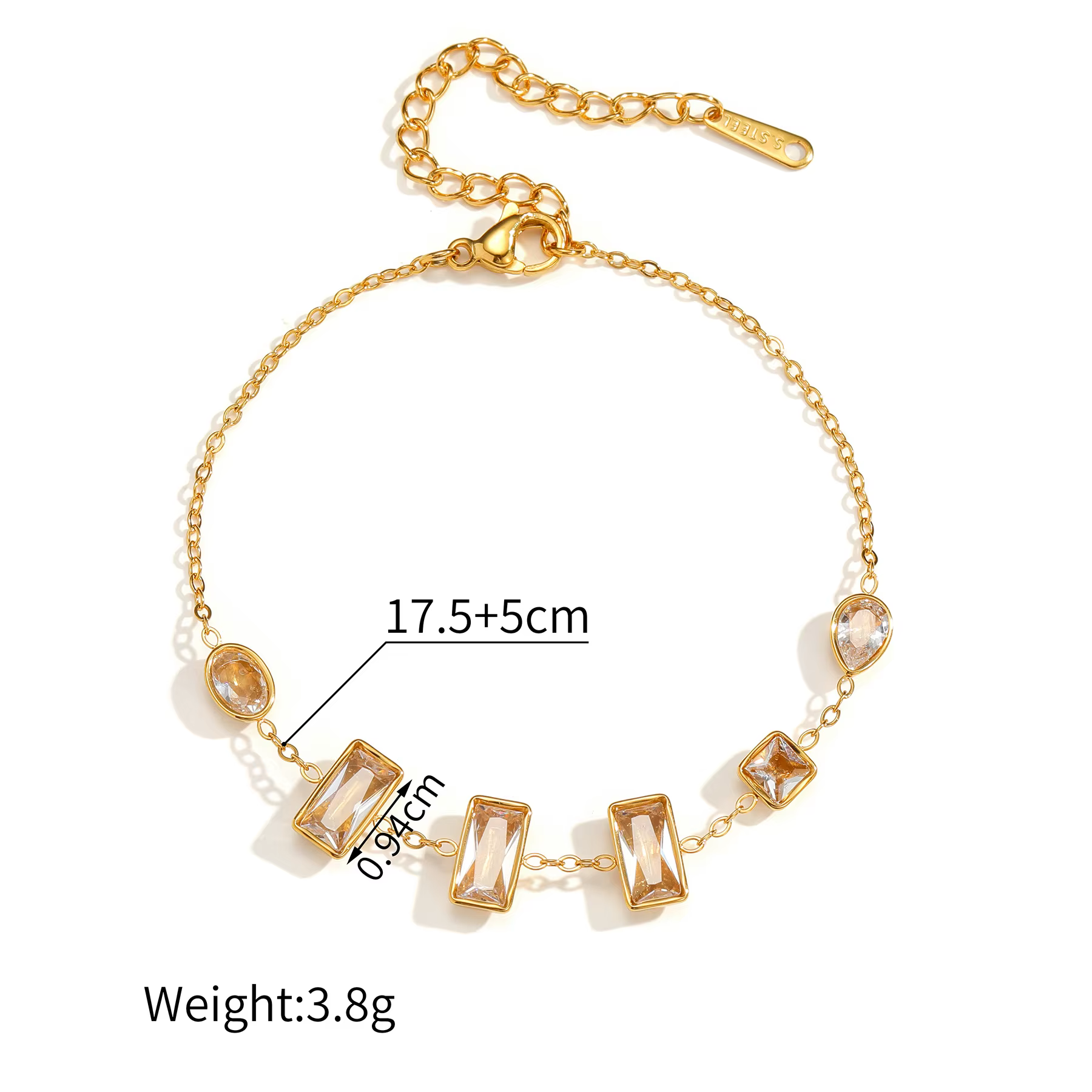 Parure de bijoux Kissmoon en zircon brillant pour femme, collier, bracelet et boucles d'oreilles en 