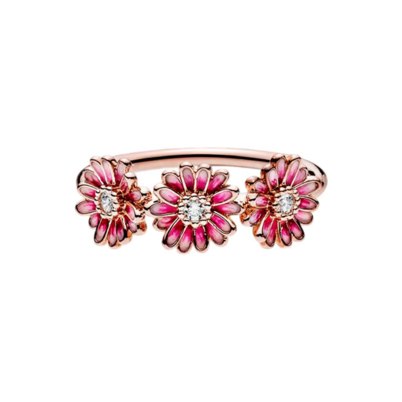 Nouvelle Bague Femme Onde Océanique en Argent 925, Motif Fleur et Amour, Collection Été 2026, Bijou 