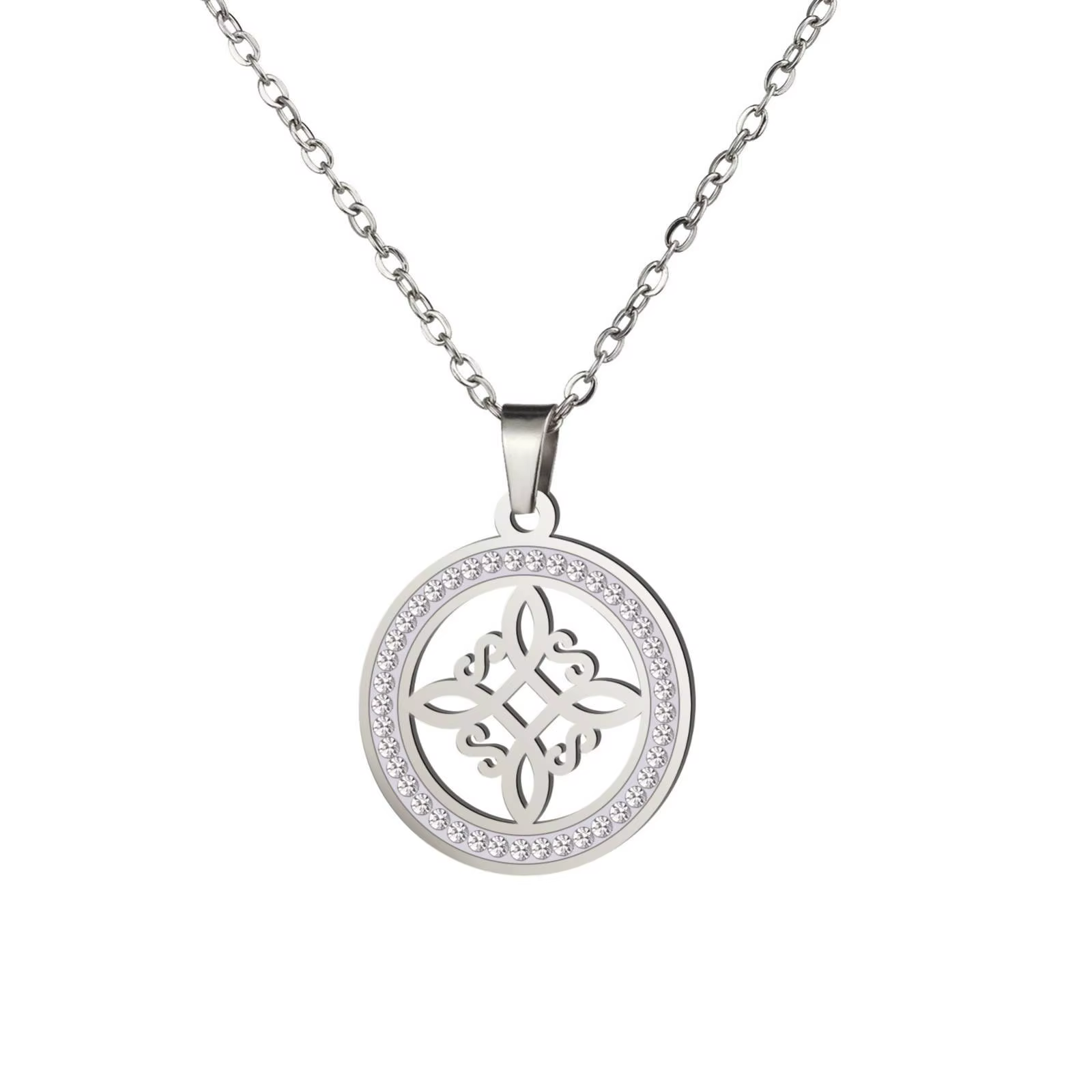 Collier pendentif nœud de sorcière pour femmes et hommes, amulette en acier inoxydable, bijoux cadea