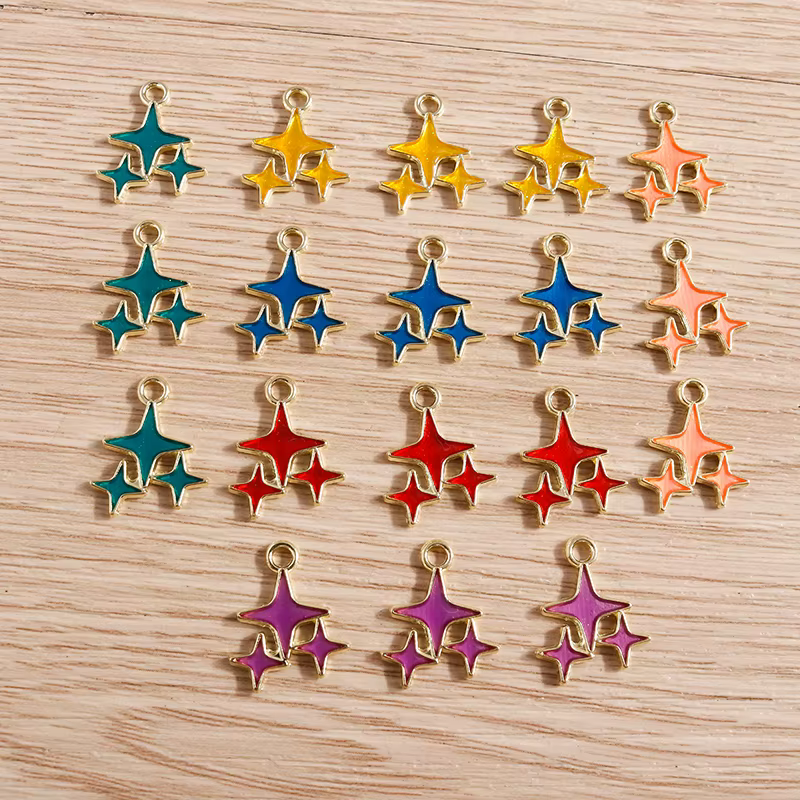 Tusember 10 pièces mode émail brillant étoiles polaires breloques pendentifs pour bricolage colliers