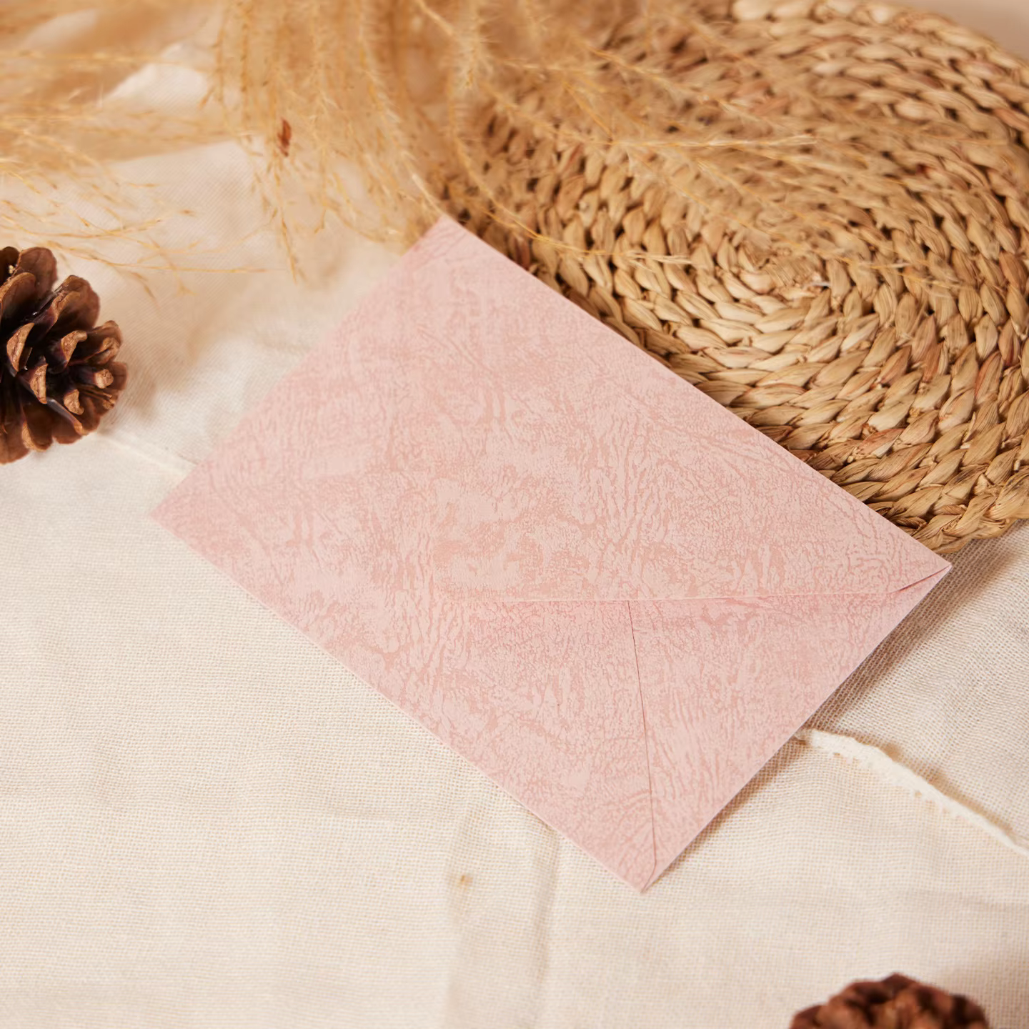 Enveloppe personnalisée à motifs d'arbre, lettre en papier vierge, ensemble d'estampage rétro et sop