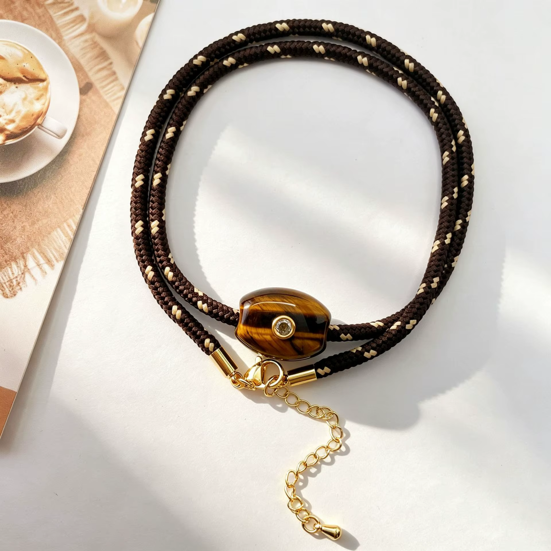 Collier de perles en pierre naturelle, fait à la main, avec pierres semi-précieuses colorées, pour f