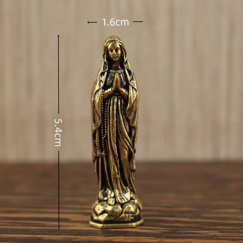 Pendentif Figurine Maria en laiton, en cuivre pur, Vintage, vierge marie, pour usage domestique et p