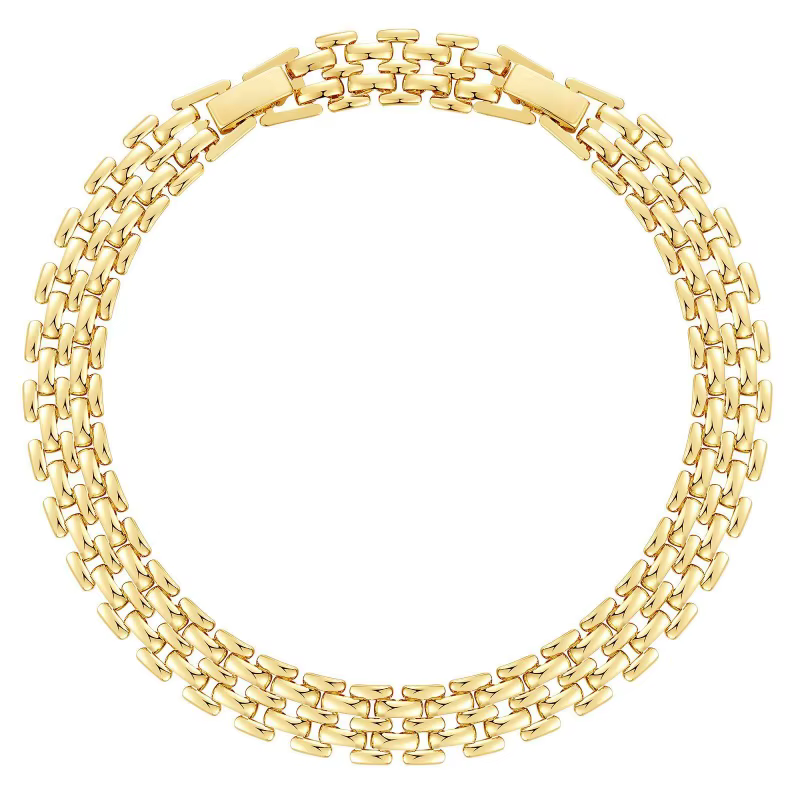 Chaîne de cheville en acier inoxydable plaqué or 18 carats pour femmes, tissage exquis, gros maillon