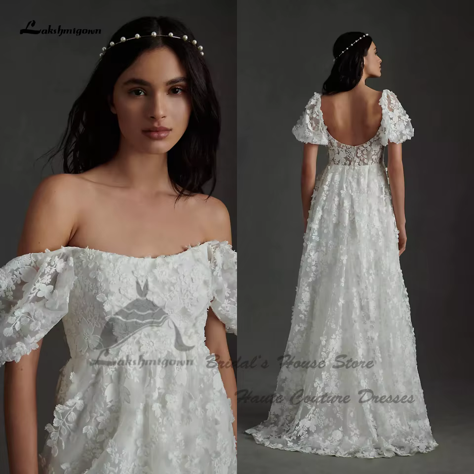 Yanshmigown-Robe de mariée bohème en dentelle personnalisée, grande taille, hors de l'initiative, pr
