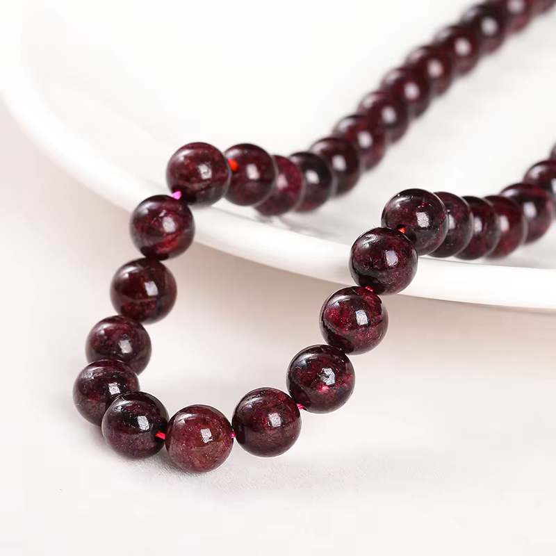 Perle de grenat rouge foncé en pierre naturelle 1A, entretoise ronde adt, taille de choix 4mm, 6mm,