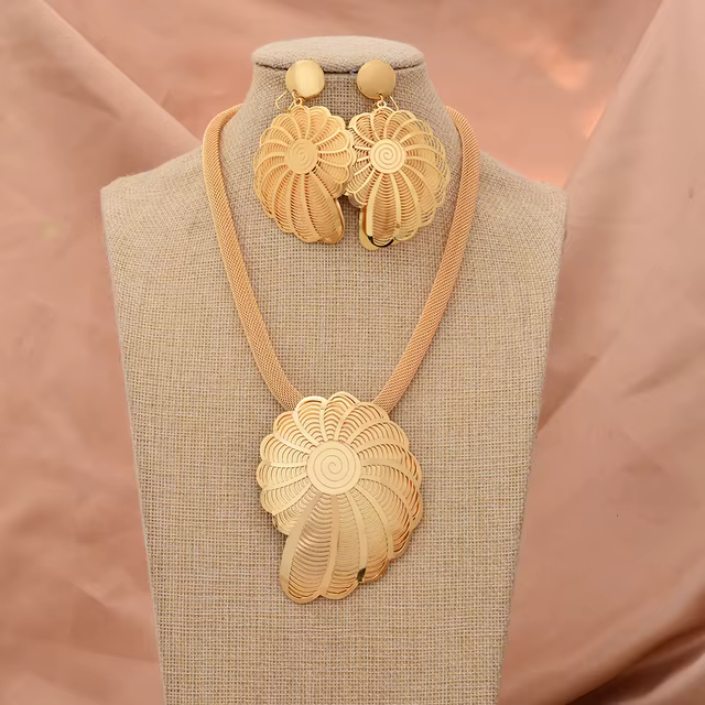 Ensembles de bijoux éthiopiens en or pour hommes et femmes, breloque africaine et arabe, cadeau de f