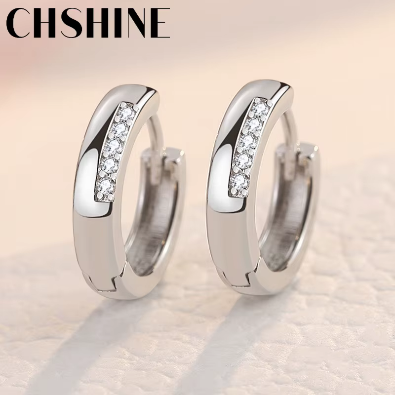 CHSHINE 925 en argent Sterling été Simple Zircon boucles d'oreilles pour les femmes de mariage bijou