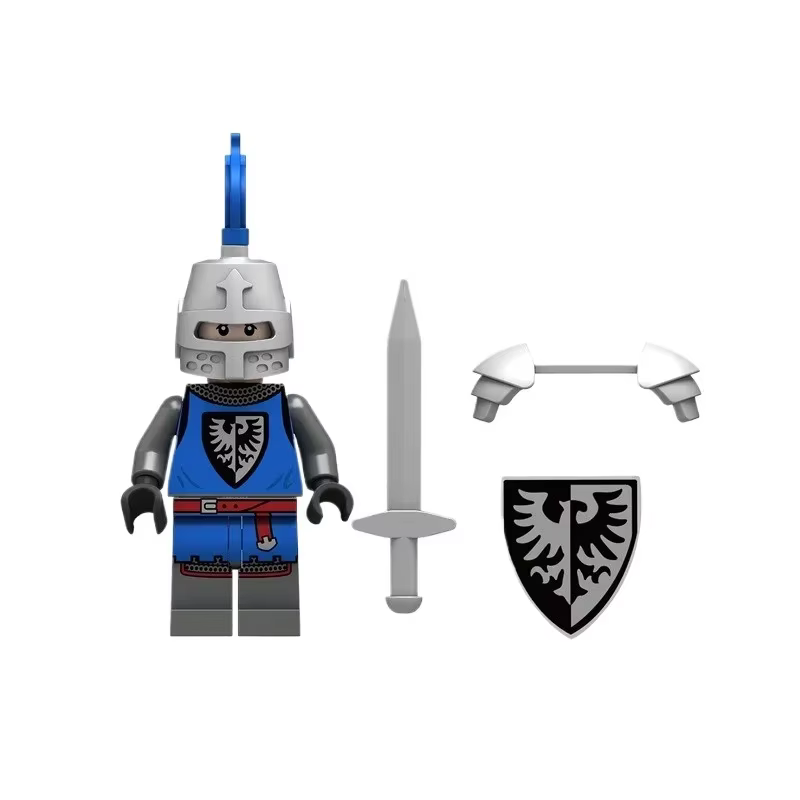 1/4 pièces chevalier médiéval faucon soldats Mini blocs de construction ensemble de jouets château a