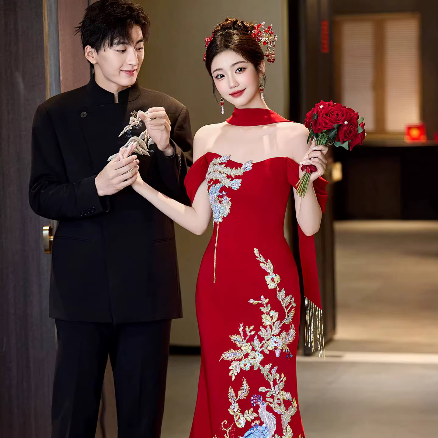 Nouvelle Robe de Mariée Exquise Style Chinois 2026, Robe de Cérémonie, Robe de Fiançailles, Robe de 
