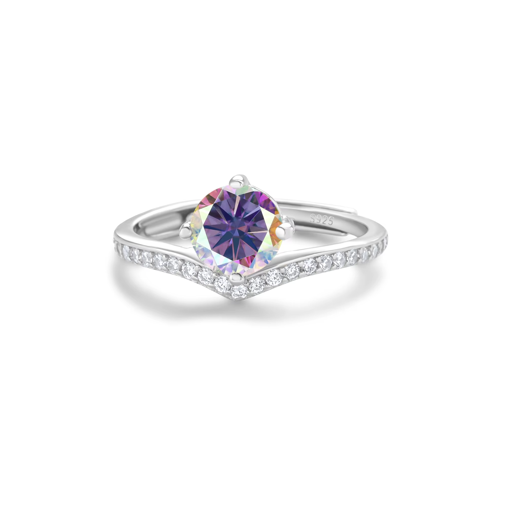 Bague de mariage Moissanite 1 carat pour femme, argent regardé 925, diamant de laboratoire brillant 