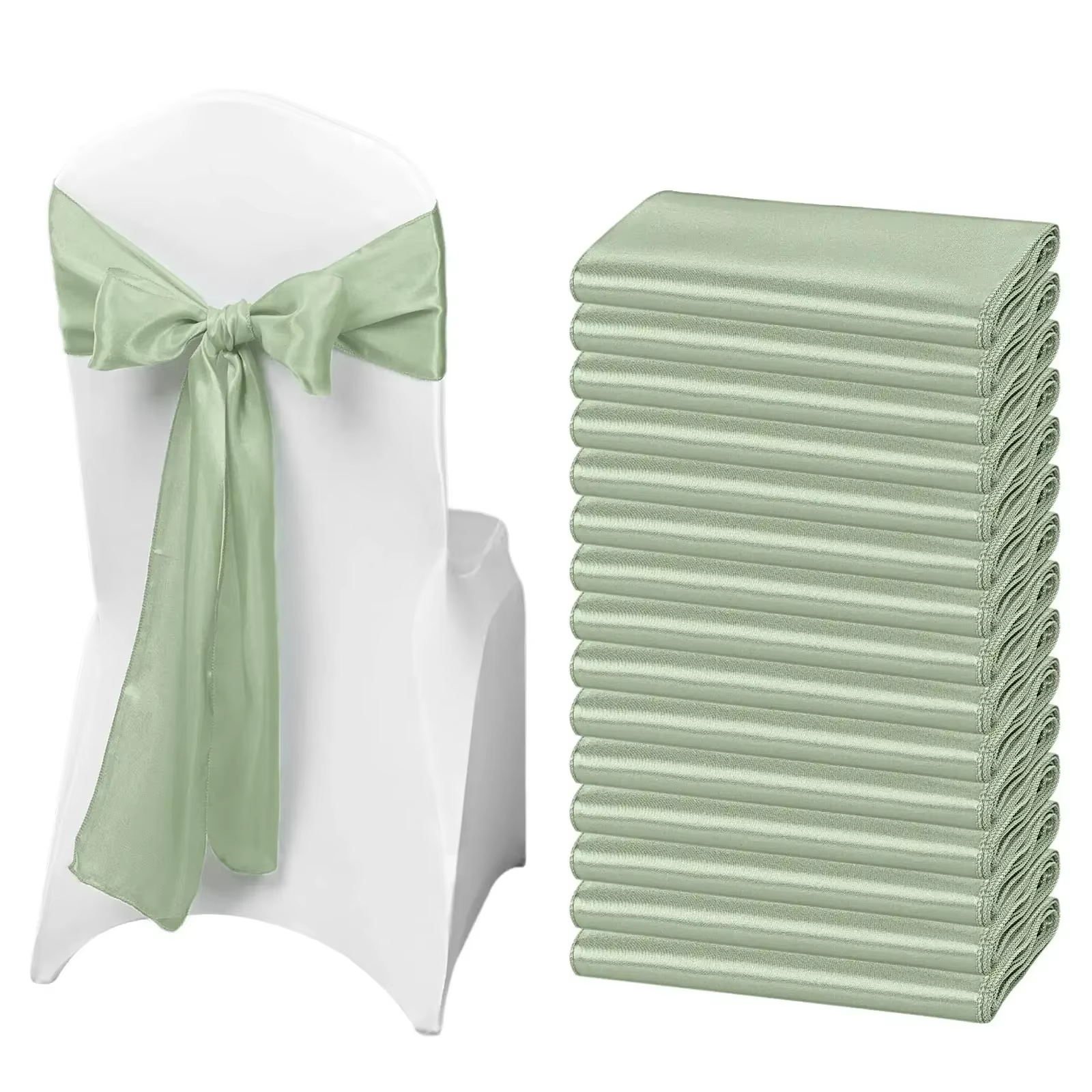 Ceintures à nœud en Satin pour chaise de mariage, 10/50 pièces, attaches en ruban pour fête, événeme