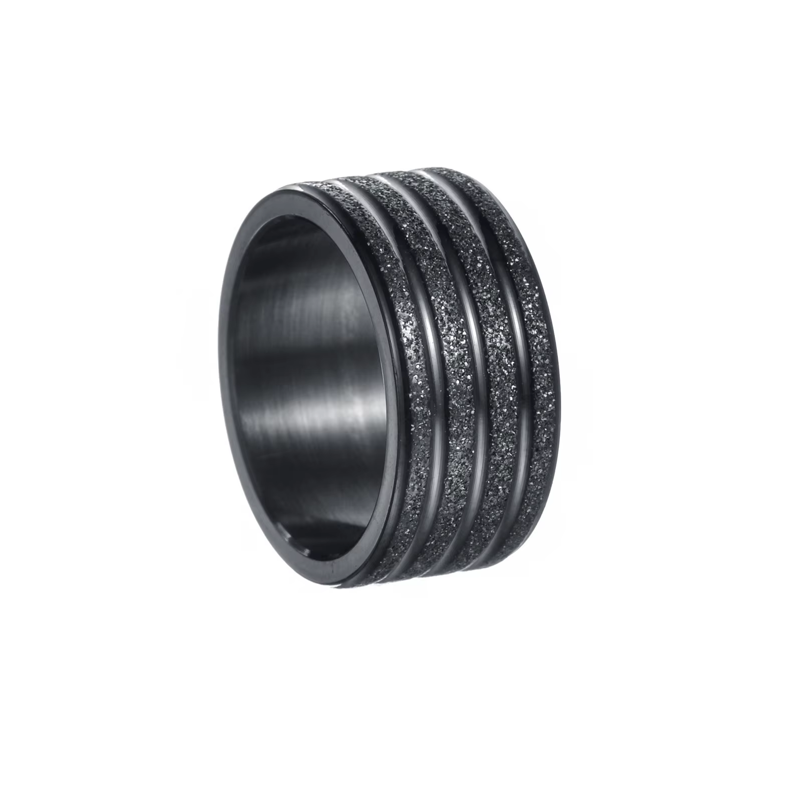 Bague dorée givrée de 10mm de large, bague de mariage en acier titane pour hommes, 1 pièce