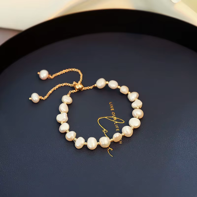 Bracelet en perles d'eau douce baroques pour femmes, 100% rempli d'or 14K, vente en gros, bijoux pou
