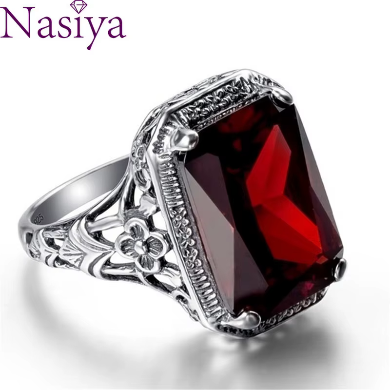 Bague en argent S925, 10x14mm, Vintage, zircone, Boutique, bijoux pour femmes, fiançailles, fête rom