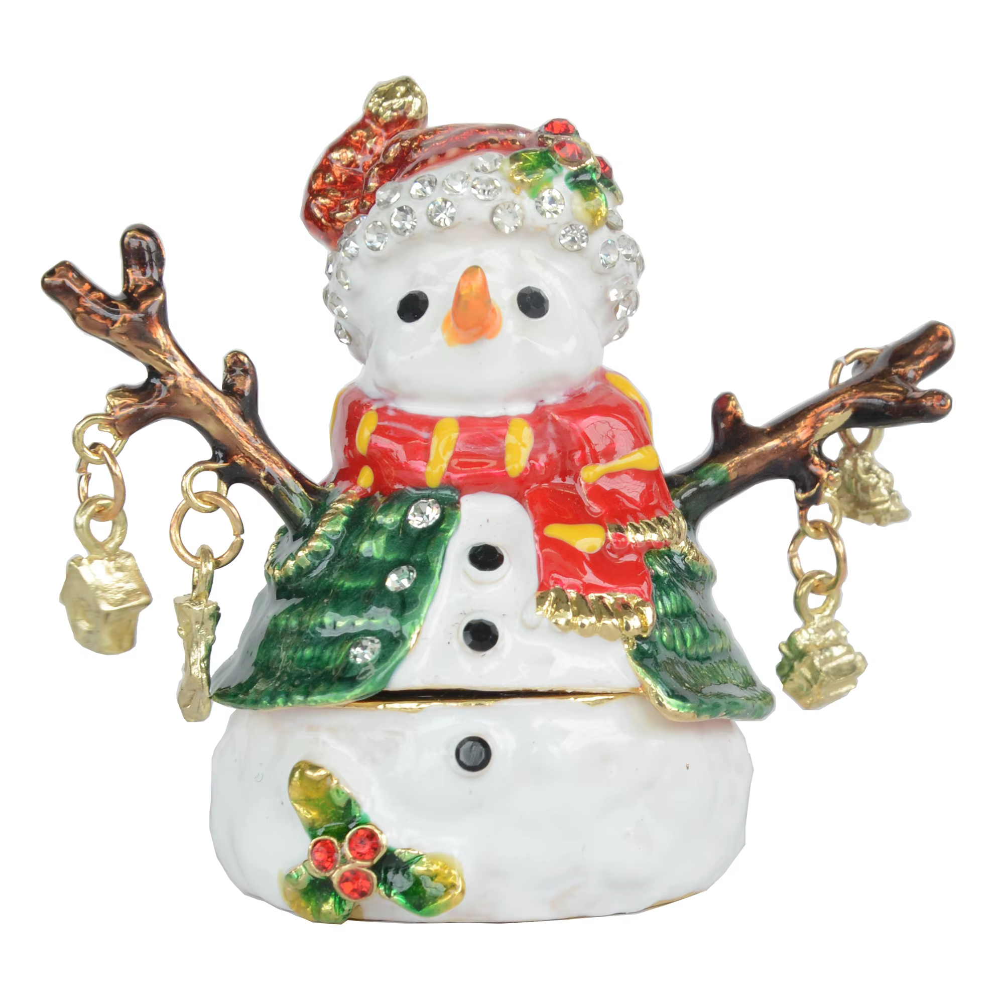 Boîte à bijoux bonhomme de neige pour bague, bibelot, cadeaux de Noël, ornements de décoration de No