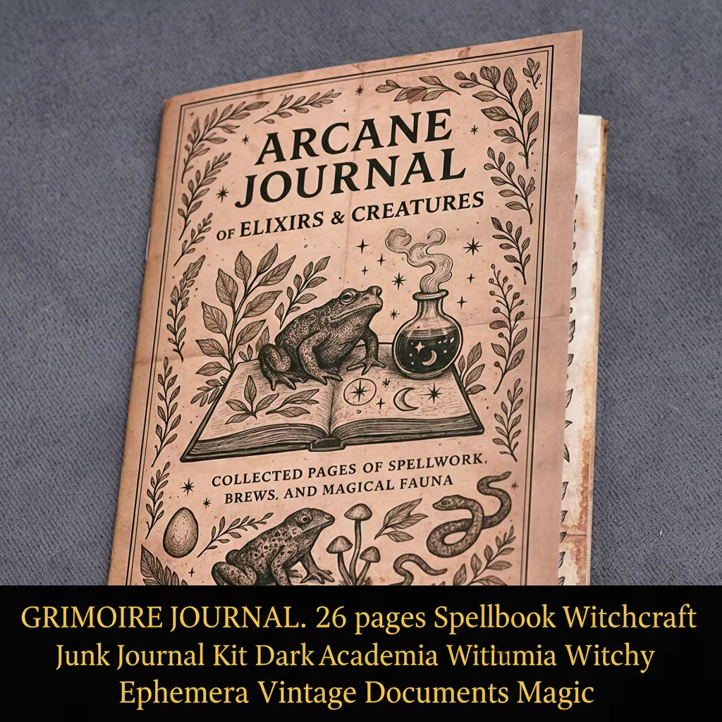 77 pages sorcellerie Grimoire Pages livre d'ombres Kit avec Phases de lune Herbal Lore sort gothique