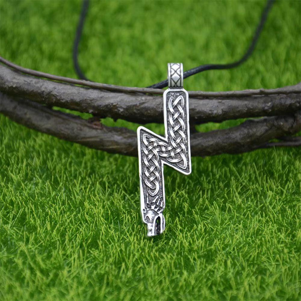 Sowulo – bijoux Runes nordiques Double face, pendentif loup, collier Viking Talisman