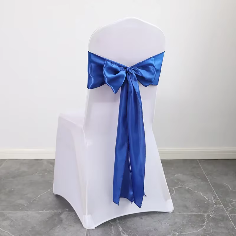 Nœud de chaise en satin à nouer soi-même pour décoration de mariage - Aspect brillant et luxueux pou
