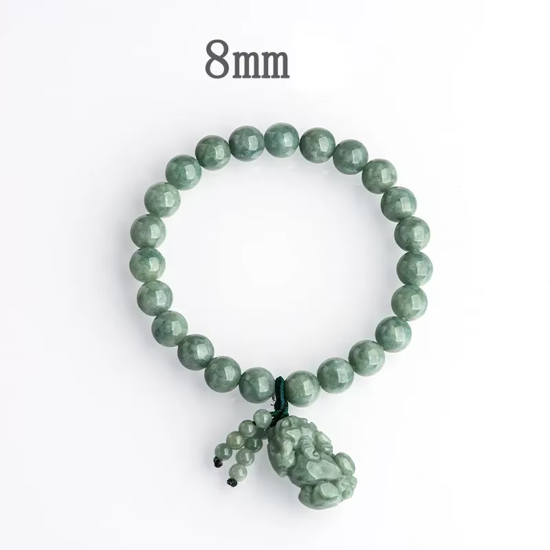 Bracelets Pixiu de Birmanie pour Femme, Pierres Précieuses Vertes Chinoises, Véritables Bijoux, Perl