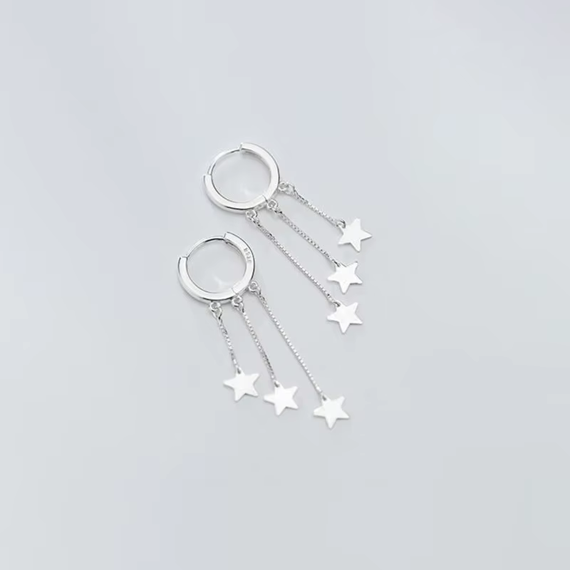 VOQ-Boucles d'Oreilles Pendantes en Or 14K avec Pompon en Forme d'Étoile, Bijoux Féminins pour Femme
