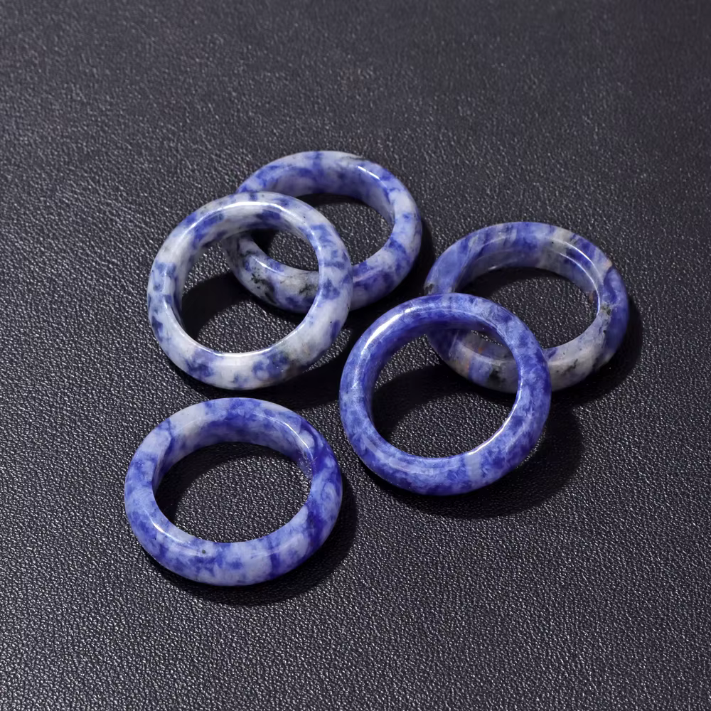 5 pièces bagues en pierre de guérison naturelle Lapis Lazuli améthystes hématite Agates bague pour f