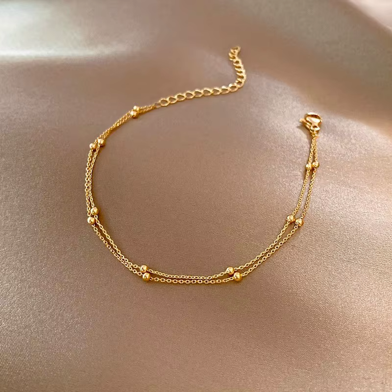 ANENJERY petite boule Bracelet pour femmes Vintage plaqué or couleur manchette Bracelets femmes décl