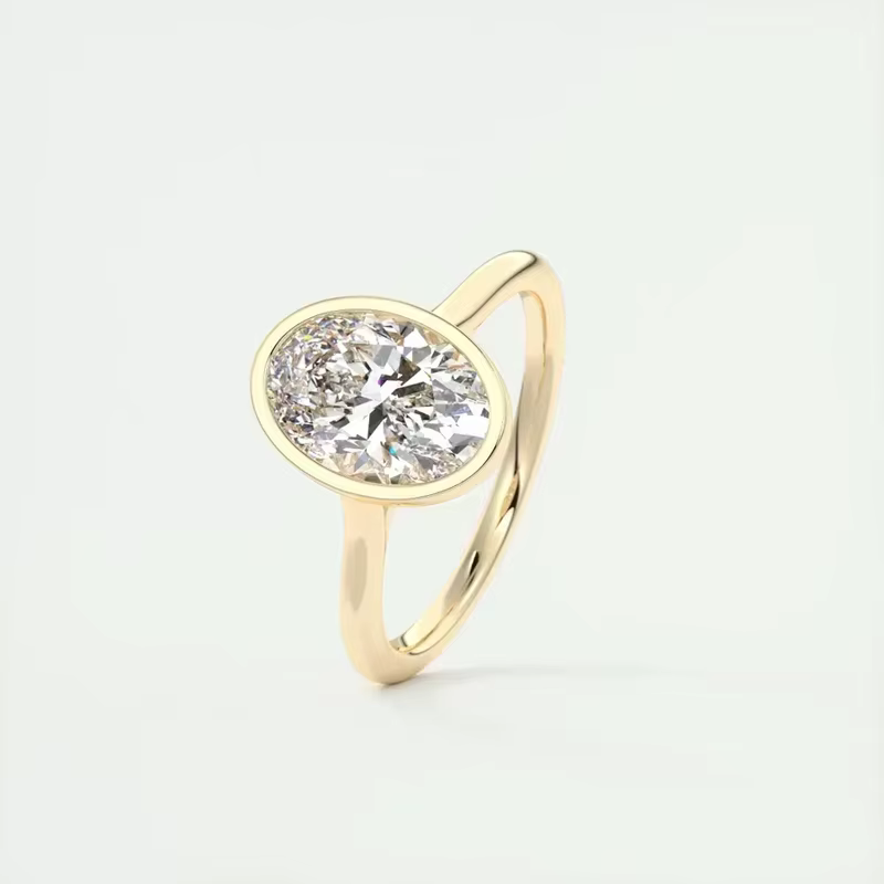 Lnngy-Bagues de fiançailles ovales en argent regardé 925 pour femme, bijoux plaqués or 14 carats, ab