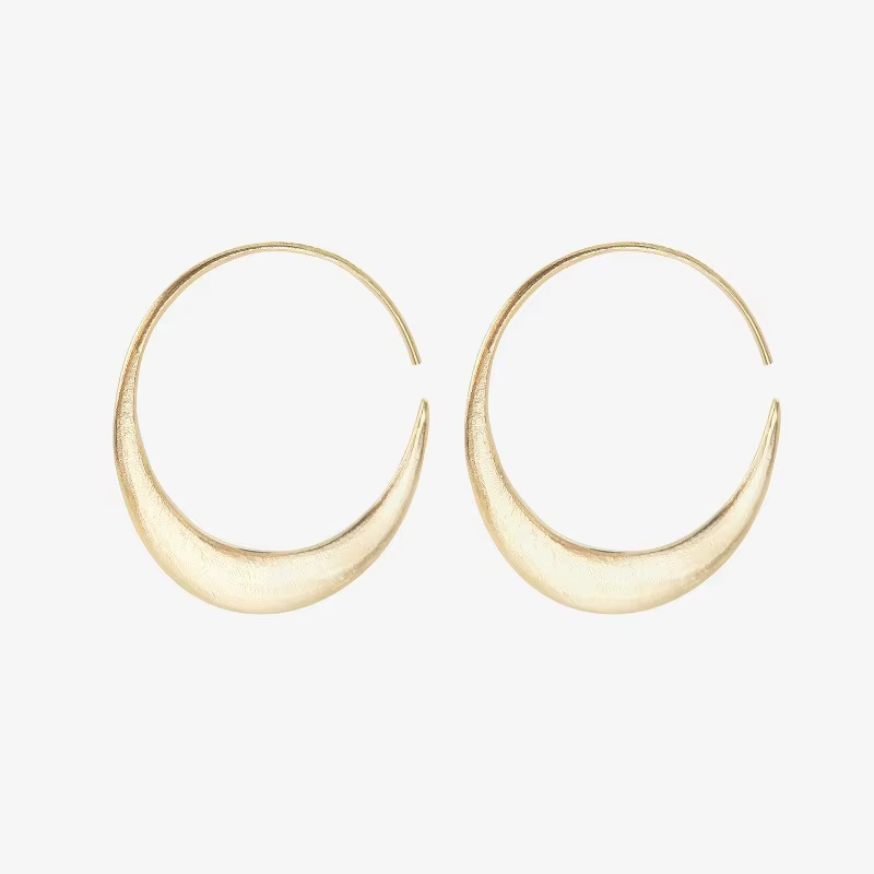 Boucles d'oreilles créoles plaquées or au design élégant et simple pour femme, style bohème, polyval