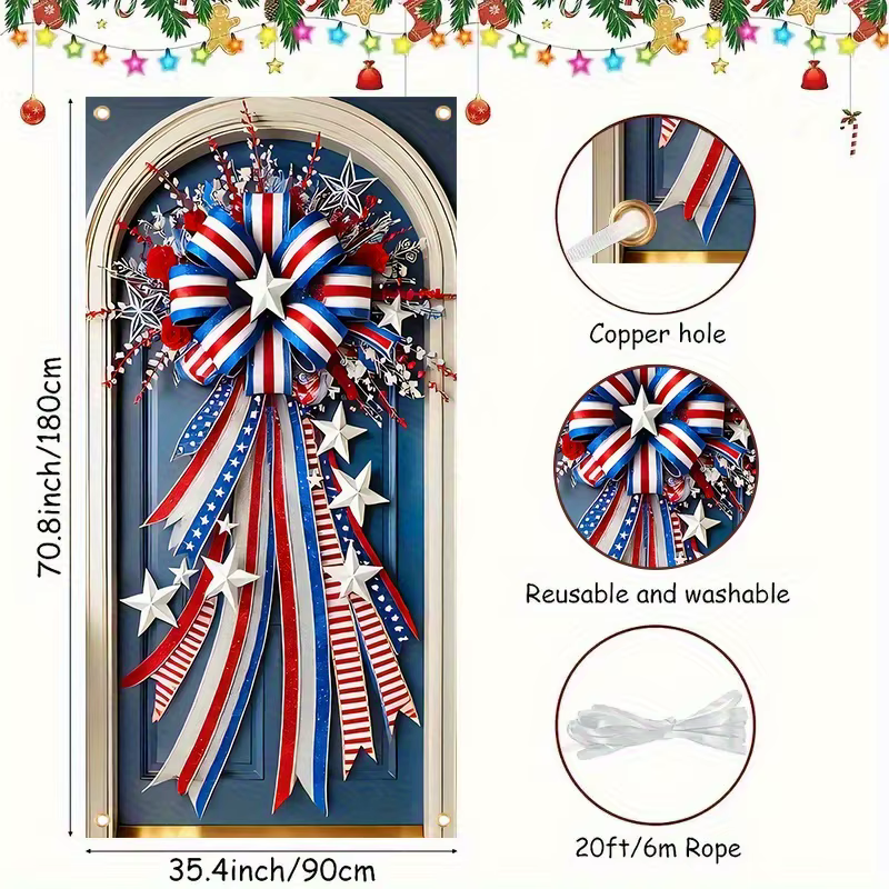 1 pièce, drapeau américain à étoiles et rayures pour la fête de l'Indépendance, drapeau à suspendre 