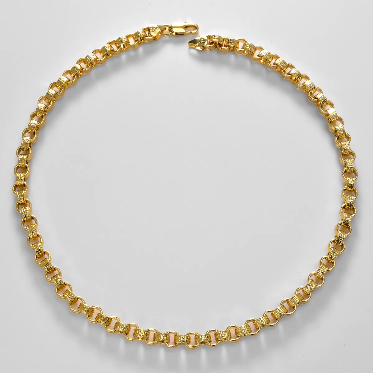 Collier plaqué or 18 carats italie 750, chaîne circulaire vide, mode Hip-hop, fête quotidienne, vête
