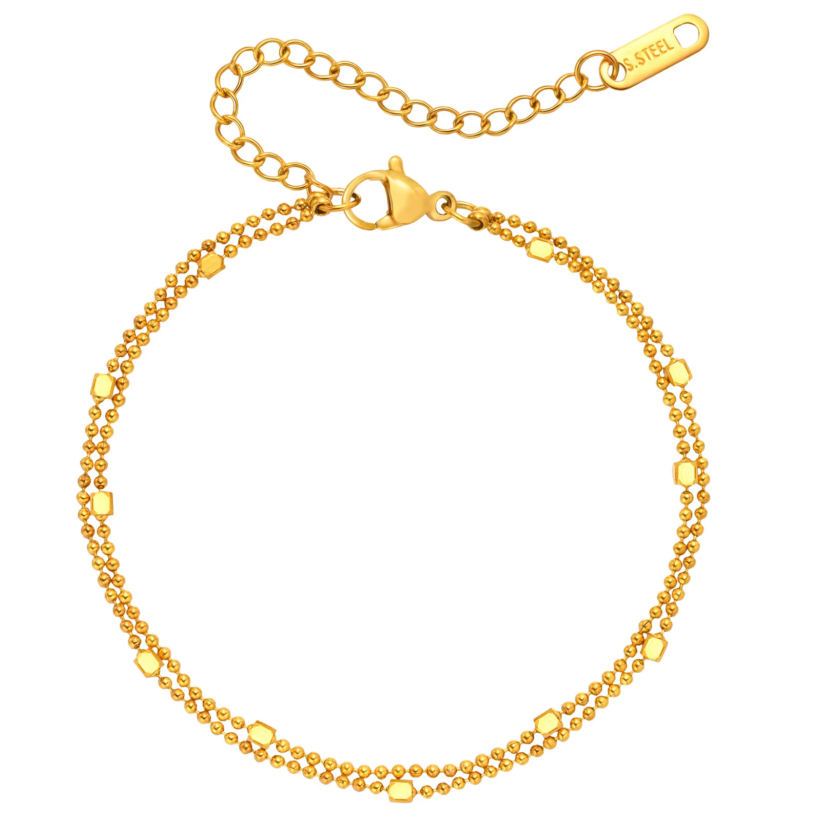 Bracelet élégant en zircone cubique pour femmes, chaîne papillon en acier inoxydable plaqué or 18 ca
