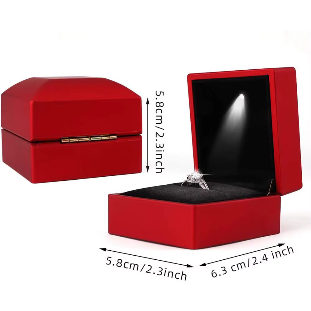 Boîte à colliers longue avec lumière LED, présentoir de bijoux, boîtes d'emballage pour anniversaire