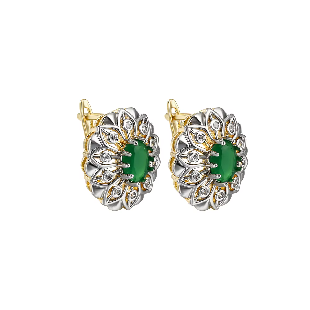 Boucles d'oreilles fantaisie creuses incrustées, design bicolore, bagues, bijoux à la mode, plaqué c